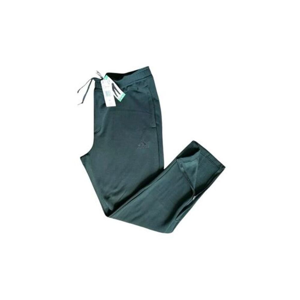 ADIDAS Tapered Zip Leg Size XL Green Stitched Logo Men's Fleece Sweat Pants